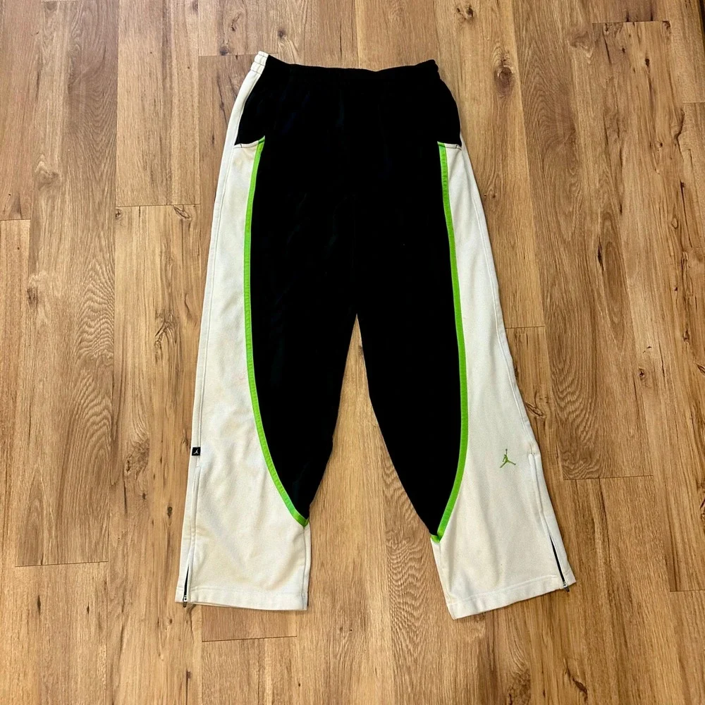Air Jordan Mens XXL Tracksuit Jacket Pants Set Jumpman Mesh Black Lime Green XXL